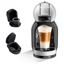 Espressor 3 în1 Krups Dolce Gusto Mini Me KP123B10 – Gri + Adaptoare Nespresso și cafea măcinată