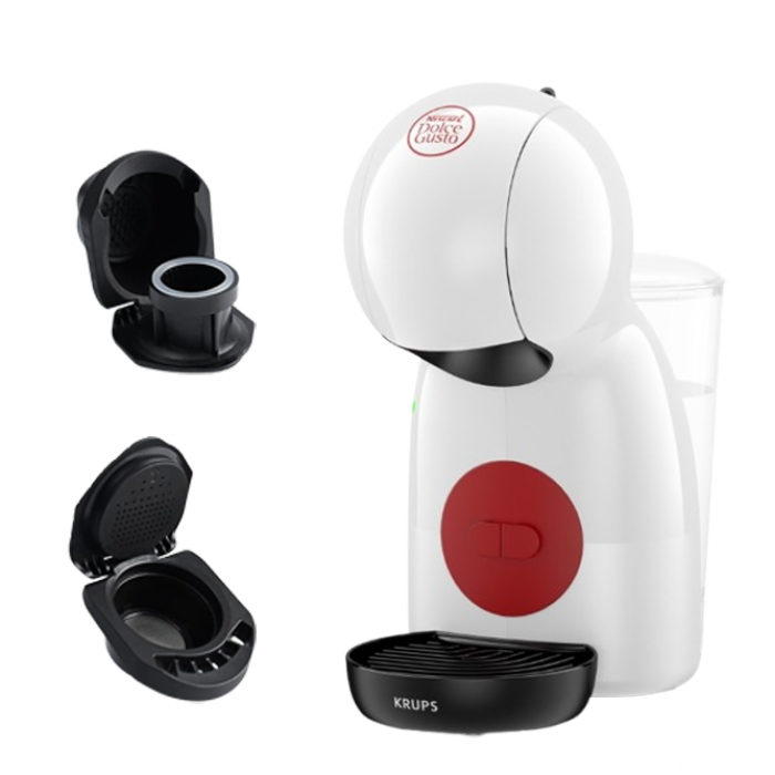 Espressor 3 în 1 Krups Dolce Gusto KP1A3110 Piccolo XS – Alb + Adaptor Nespresso și Adaptor pentru cafea măcinată