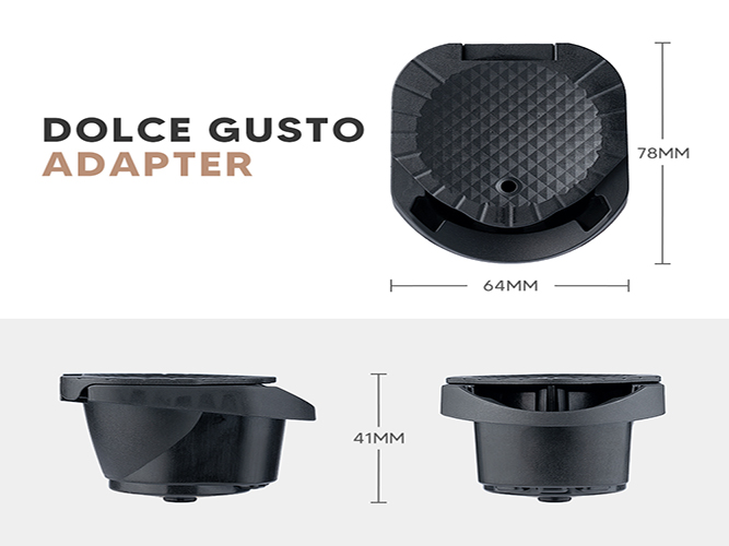 Dimensiunile adaptorului pentru cafea măcinată Dolce Gusto