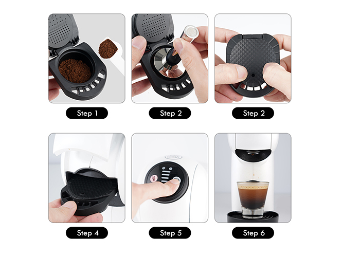Mod de utilizare a adaptorului pentru cafea măcinată Dolce Gusto