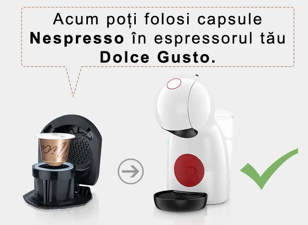 Adaptor pentru capsule Nespresso, pentru aparate de cafea Dolce Gusto