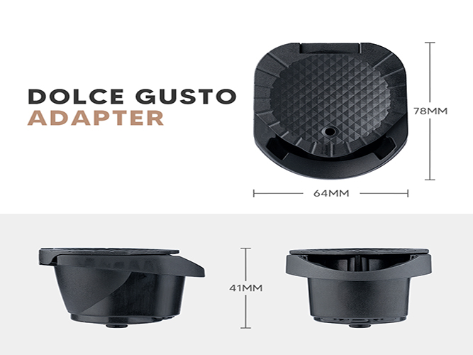 Dimensiunile adaptorului pentru capsule Nespresso pentru aparate de cafea Dolce Gusto