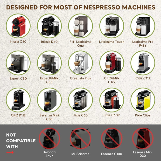 Aparate de cafea compatibile cu capsula metalică pentru Nespresso